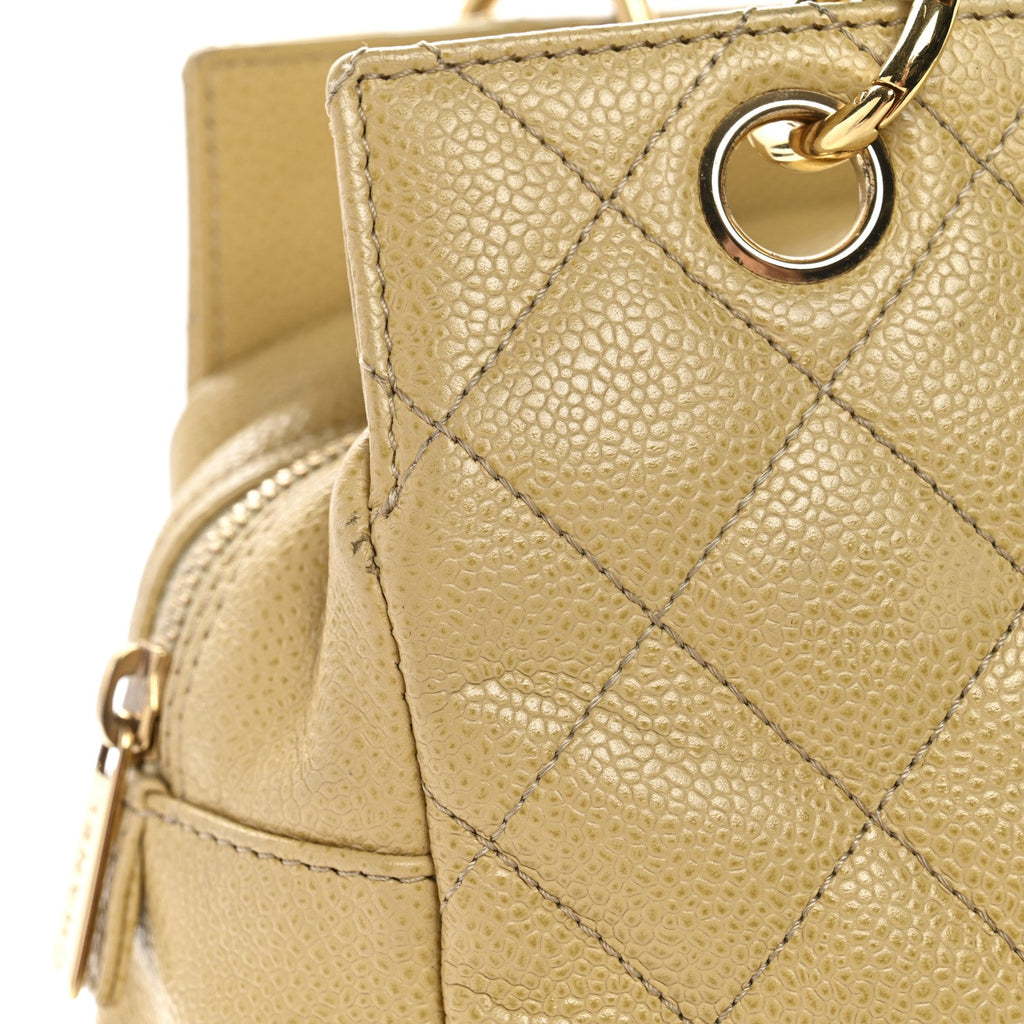 Chanel Caviar Quilted Petit Timeless Tote PTT Beige