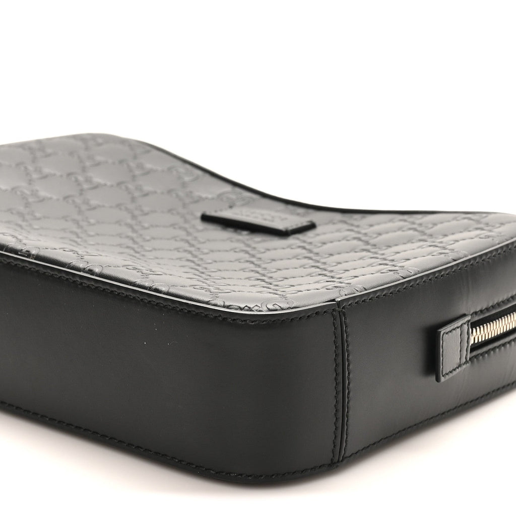 Gucci Guccissima Zip Pouch Wristlet Black