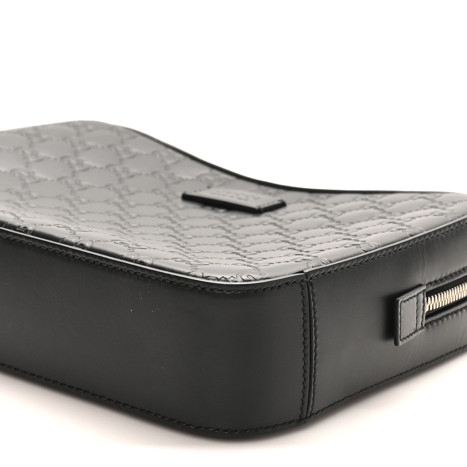 Gucci Guccissima Zip Pouch Wristlet Black