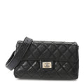 Chanel Glazed Calfskin Quilted 2.55 Reissue Flap Belt Bag Clutch 85 34 Black