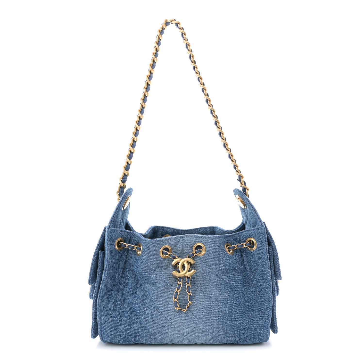Chanel Washed Denim Quilted Mini Chanel 25 Handbag Blue