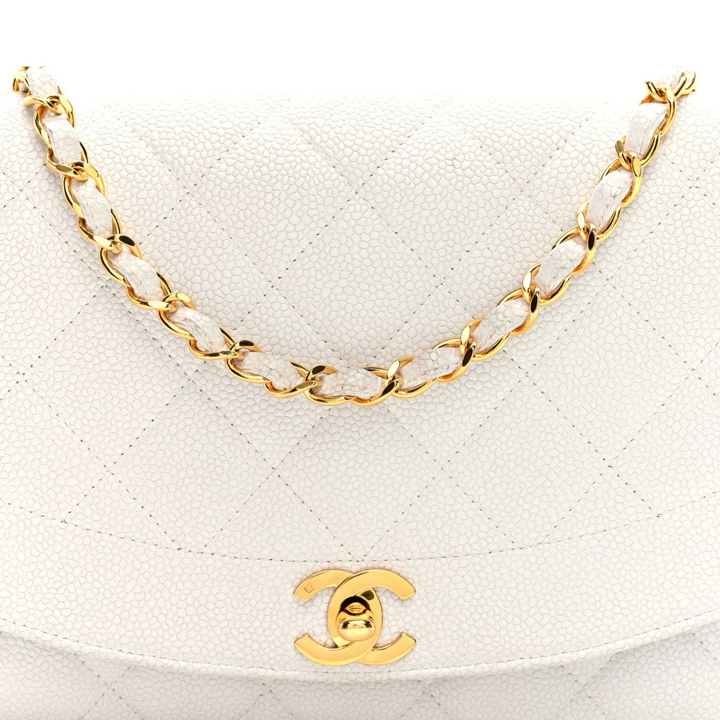 Chanel Caviar Quilted Medium Single Flap White