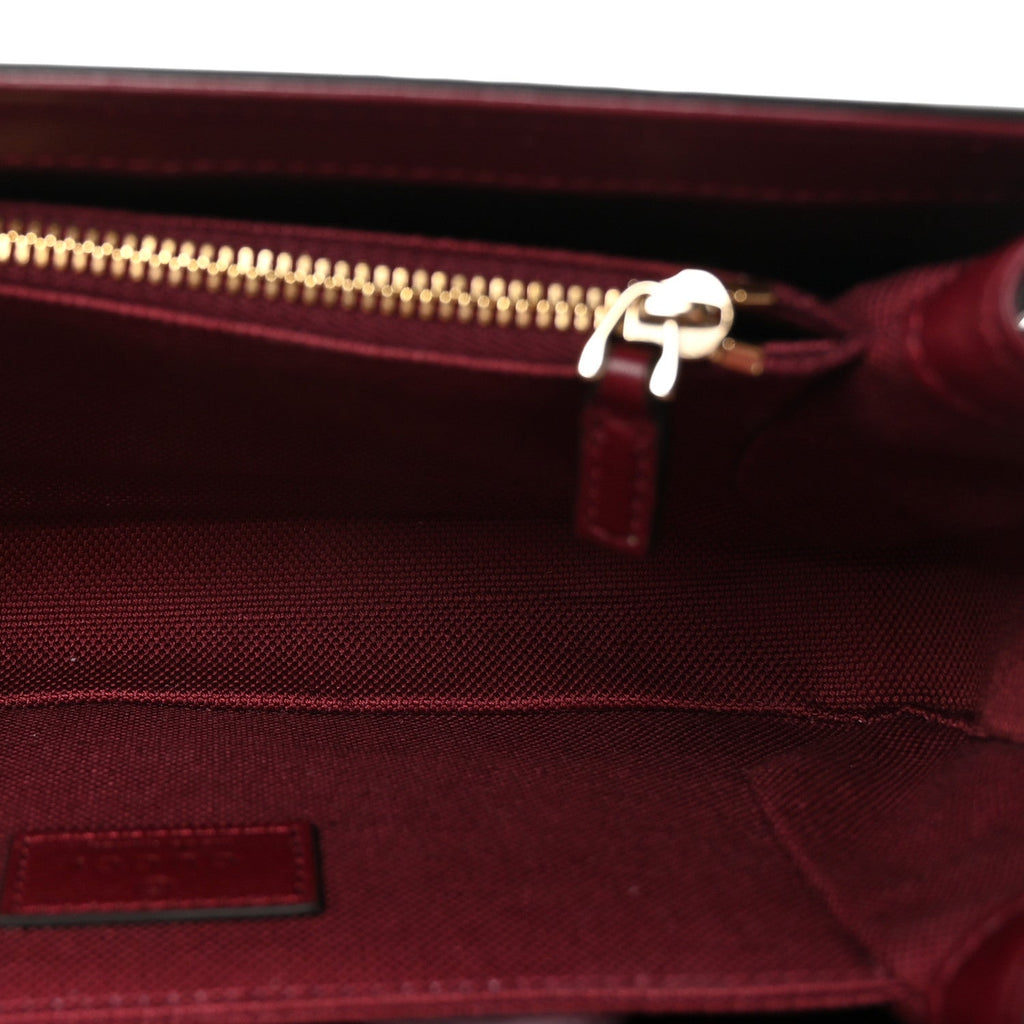 Gucci Crepe Wool Silk GG Monogram Go Small Shoulder Bag Rosso Ancora