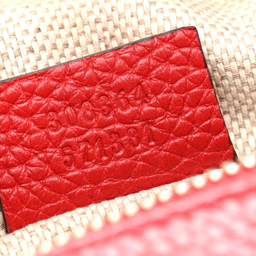 Gucci Pebbled Calfskin Small Soho Disco Bag Tabasco Red