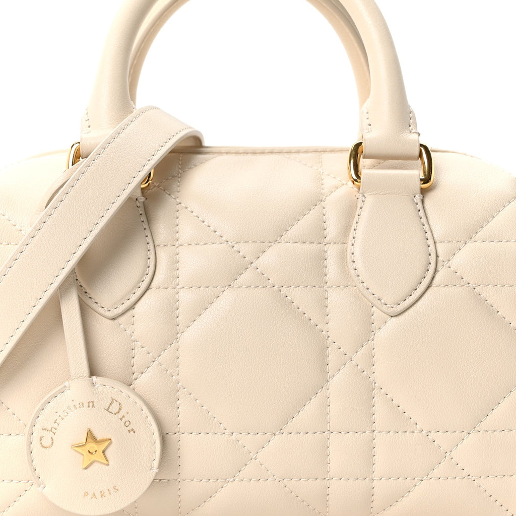 Christian Dior Calfskin Macrocannage Groove 20 Bag Dusty Ivory