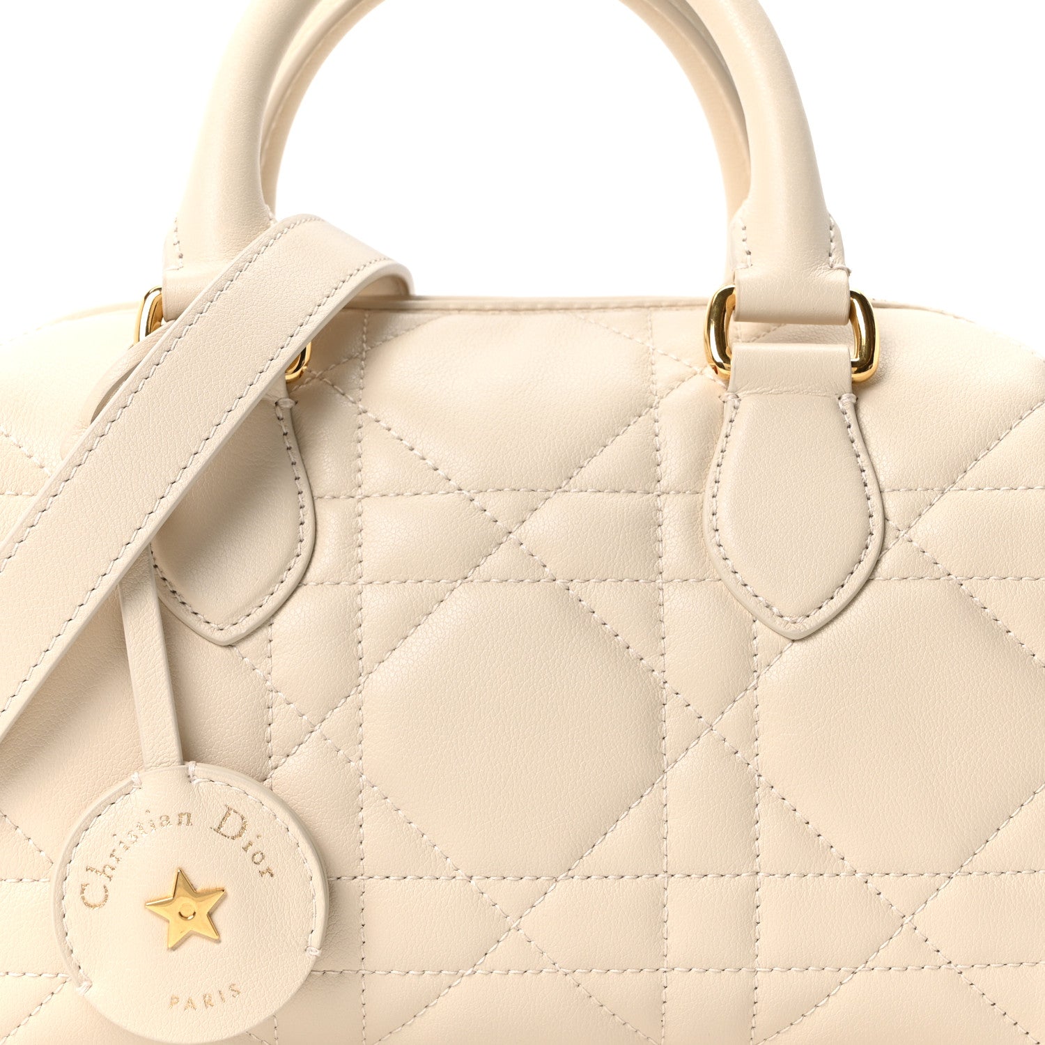 Christian Dior Calfskin Macrocannage Groove 20 Bag Dusty Ivory