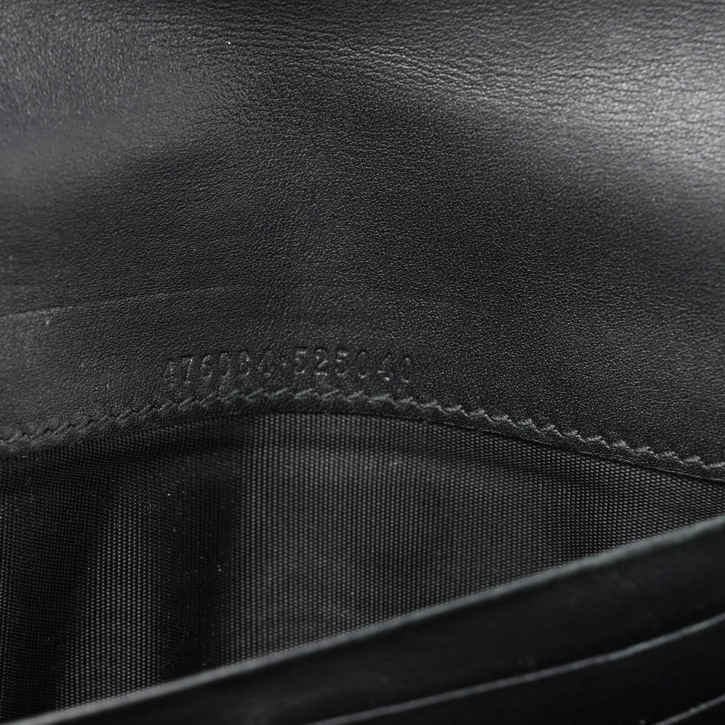 Gucci Calfskin Sylvie Continental Wallet Black