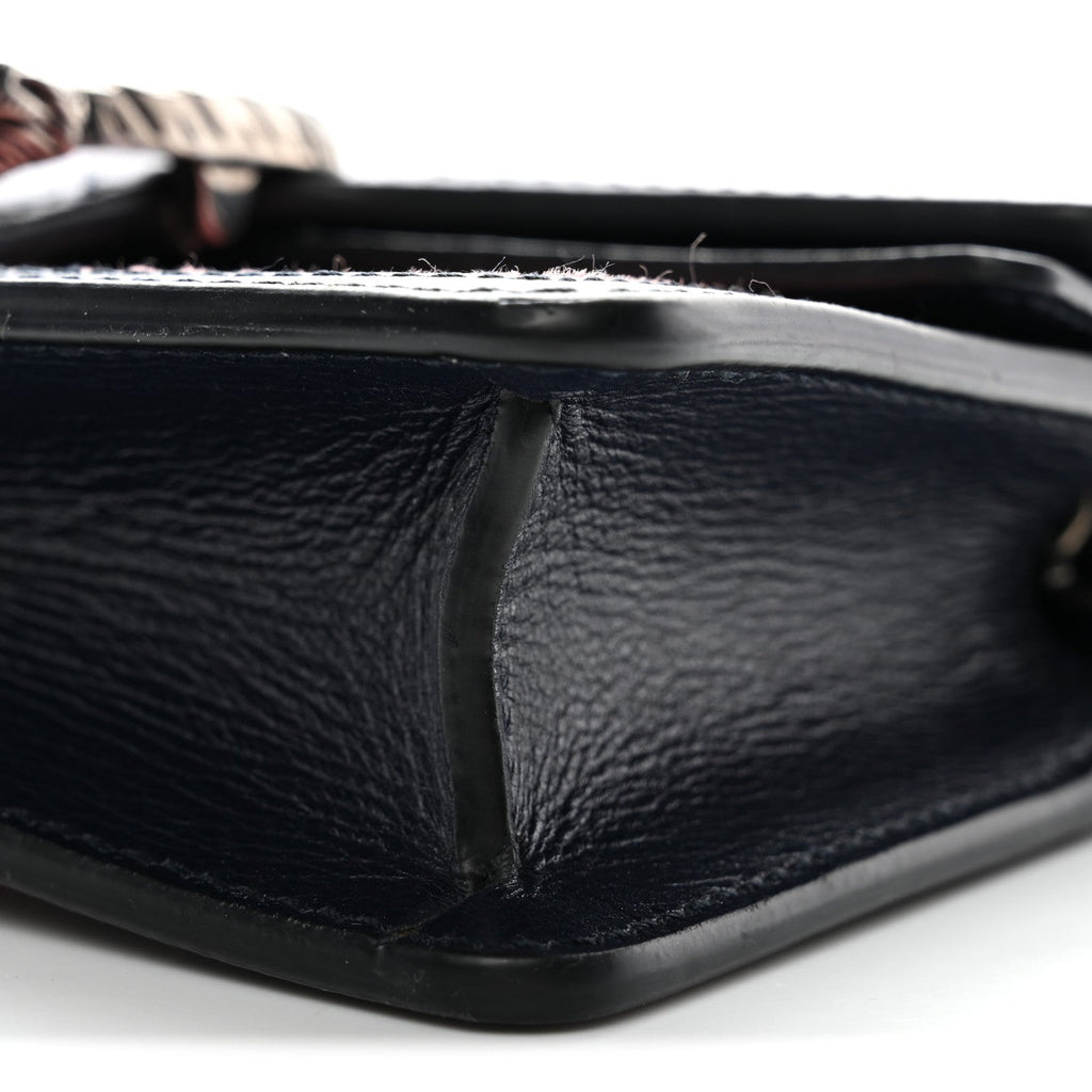 Gucci Lanzo Stretch Cord Azalea Calfskin Super Mini Dionysus Shoulder Bag Pink Blue