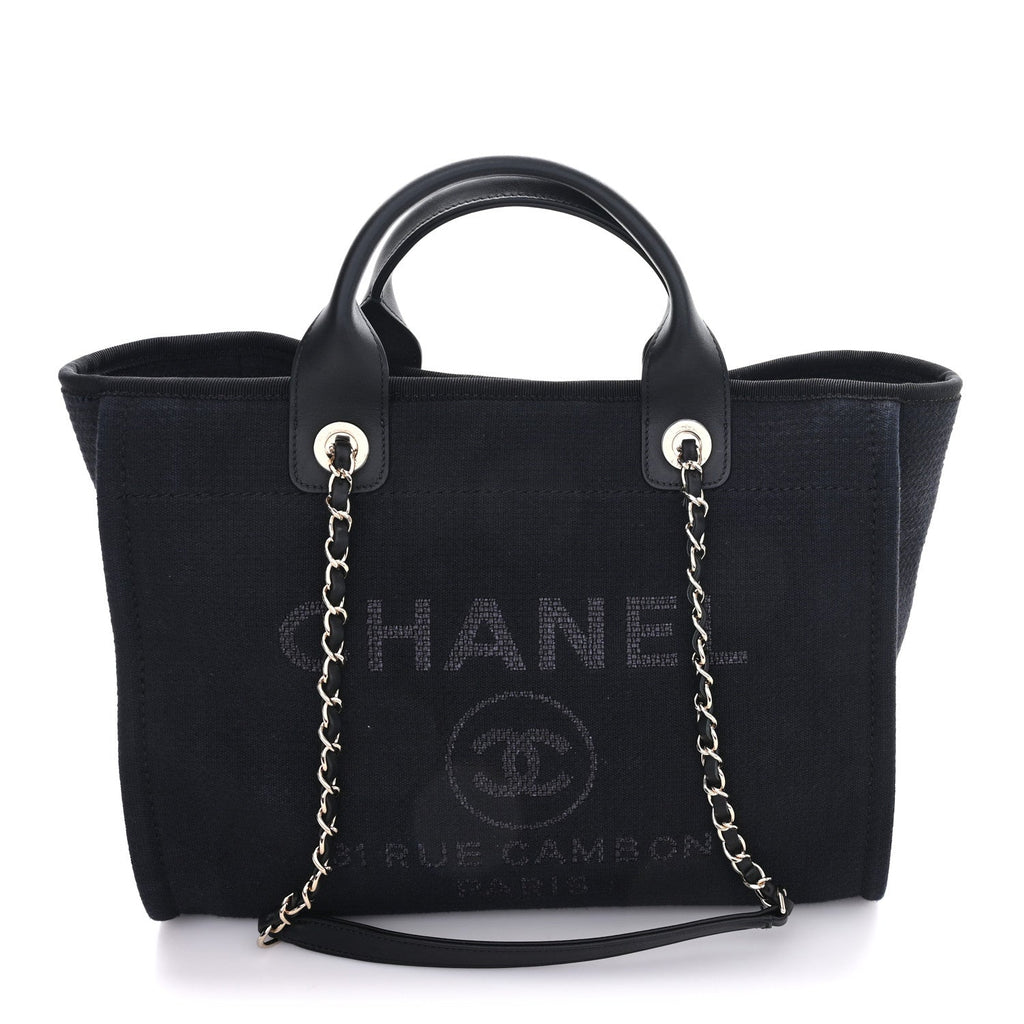Chanel Mixed Fibers Small Deauville Tote Black