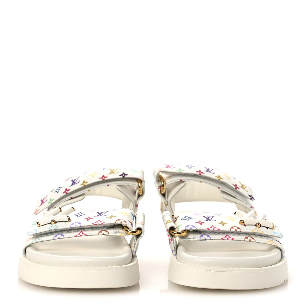 Louis Vuitton LV X TM Monogram Multicolor Sunset Flat Sandals 37 White