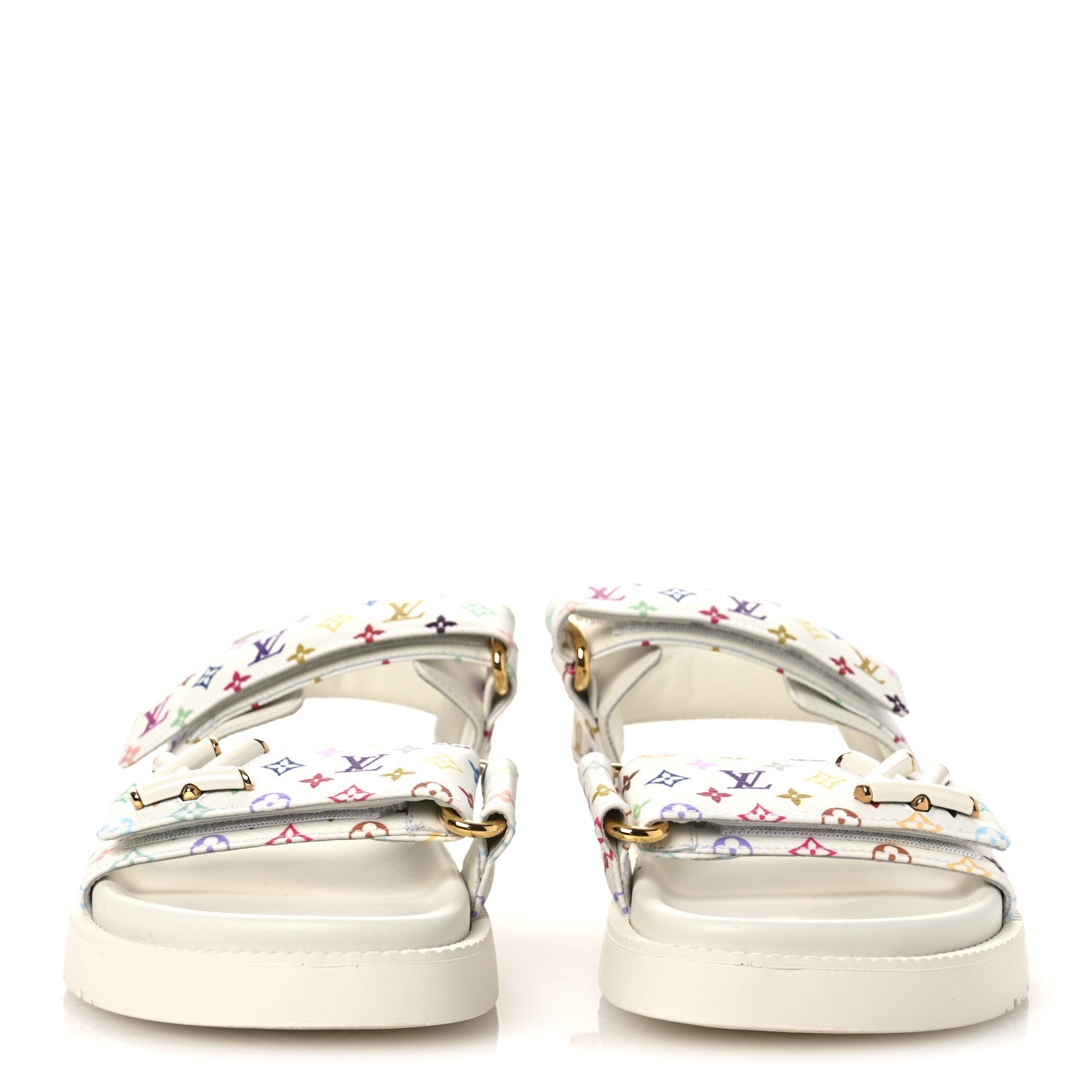 Louis Vuitton LV X TM Monogram Multicolor Sunset Flat Sandals 37 White