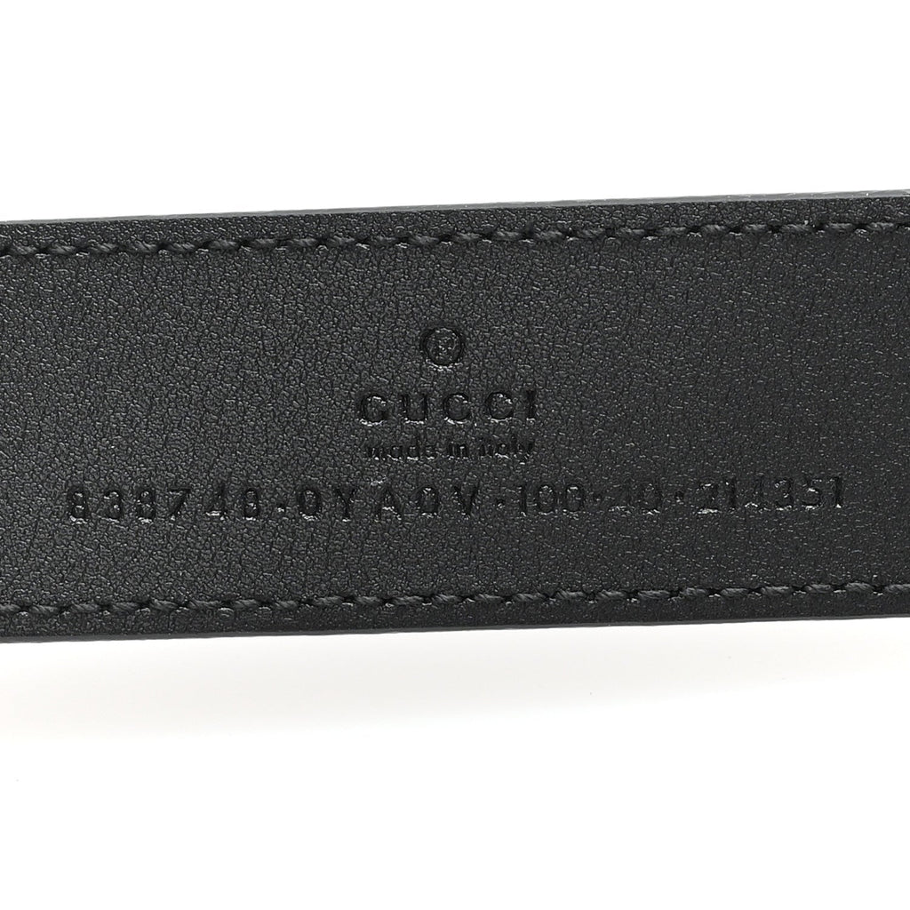 Gucci Plutone Calfskin Plaque GG 30mm Belt 100 40 Black