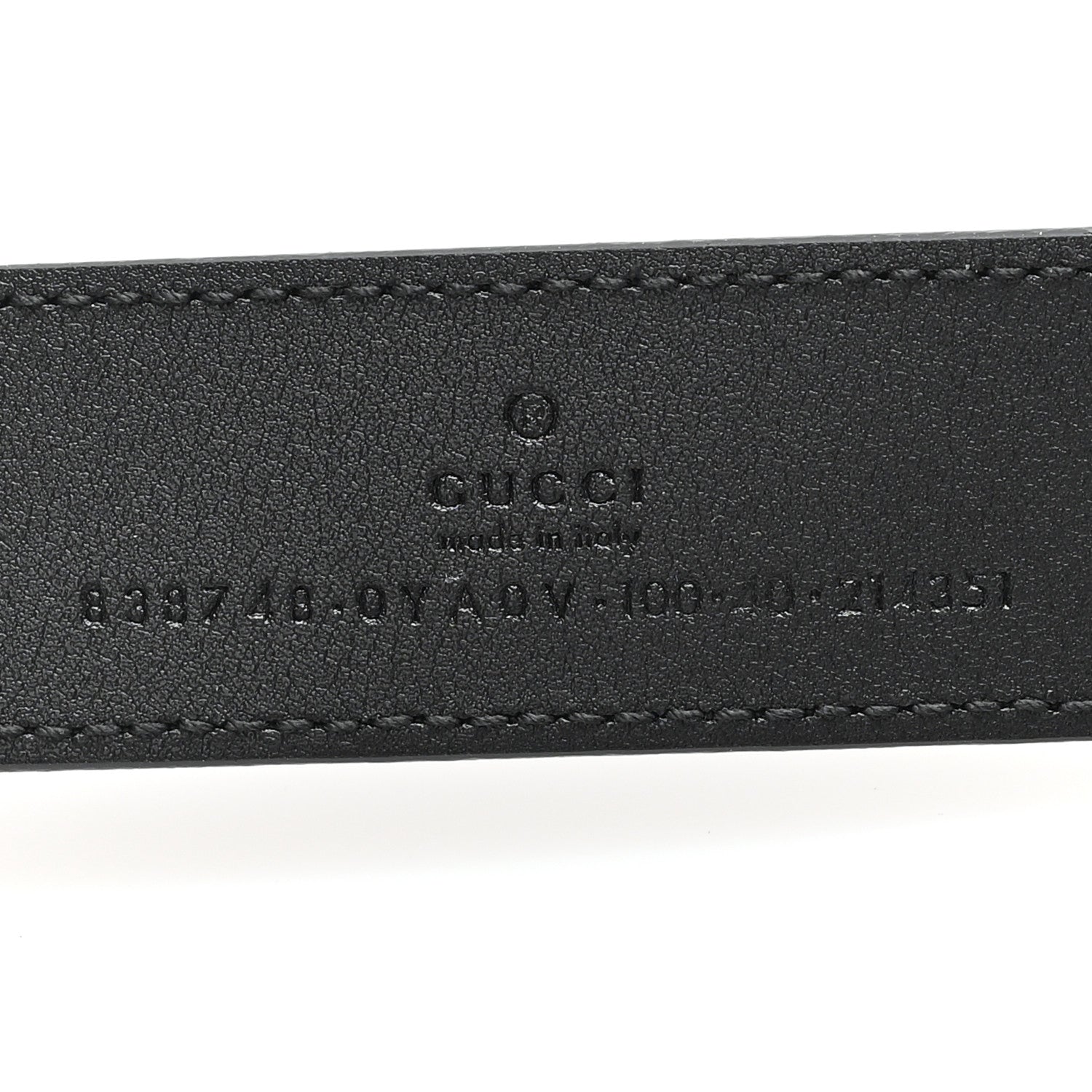 Gucci Plutone Calfskin Plaque GG 30mm Belt 100 40 Black