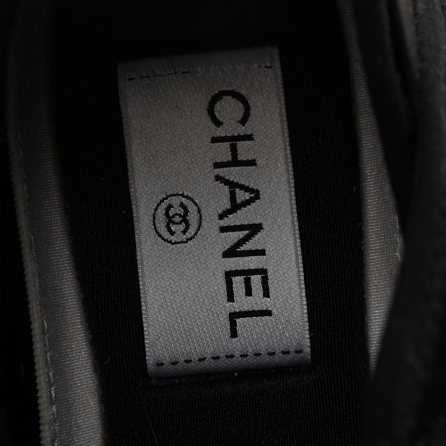 Chanel Velvet Calfskin Mixed Fibers CC Sneakers 36.5 Black