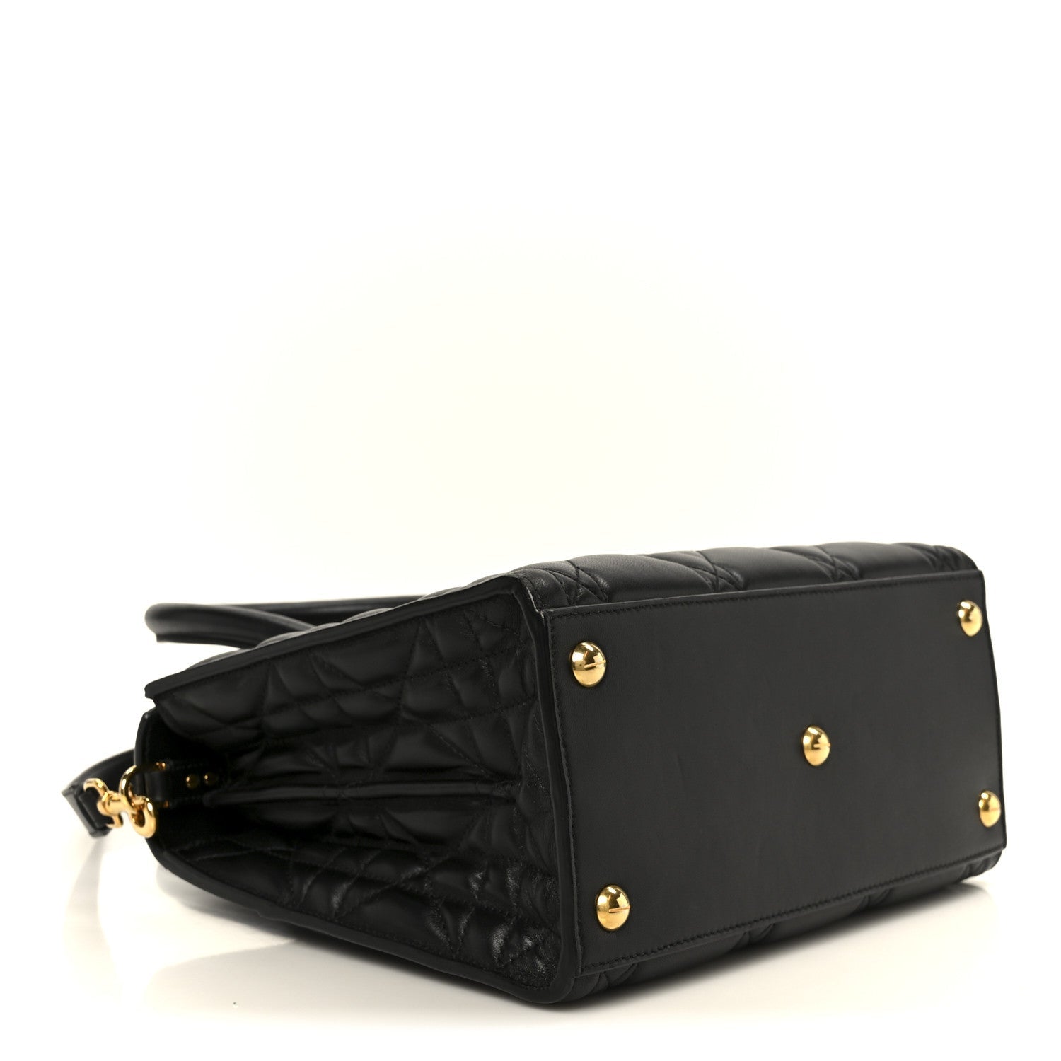 Christian Dior Calfskin Macrocannage Medium St. Honore Tote Black