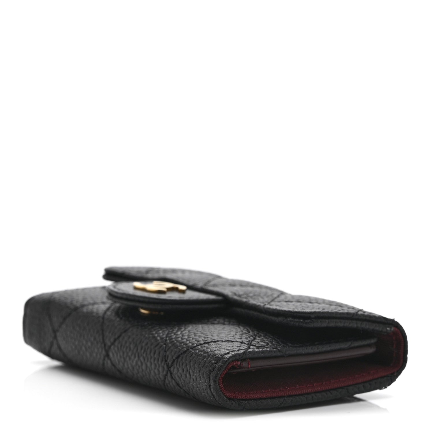 Caviar Quilted 6 Key Holder Black