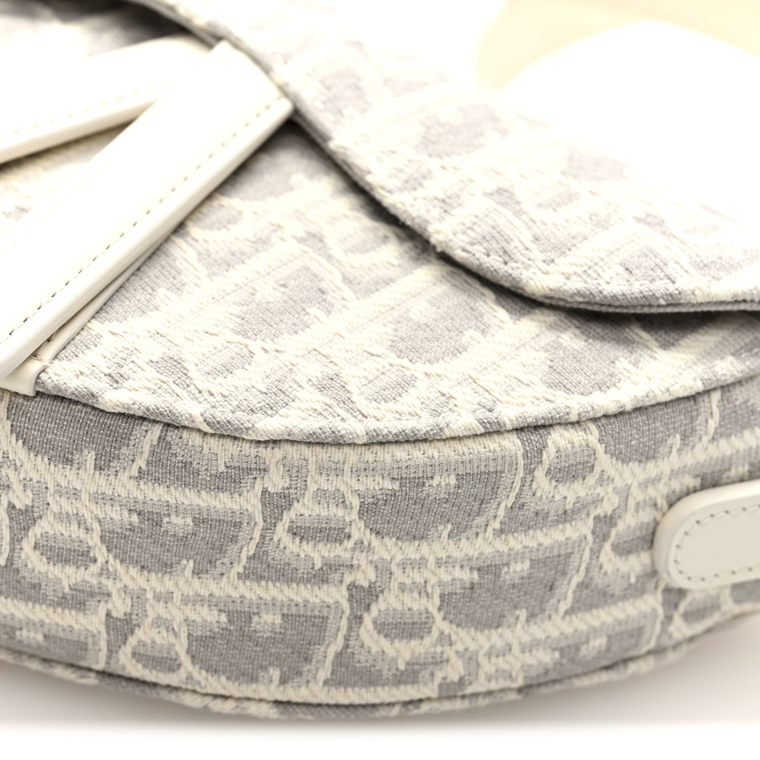 Christian Dior Oblique Mini Saddle Bag With Strap Latte Grey