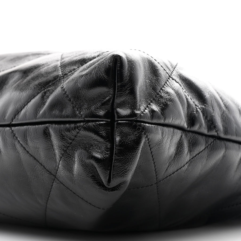 Chanel Glazed Calfskin  Quilted Small Chanel 22 Black