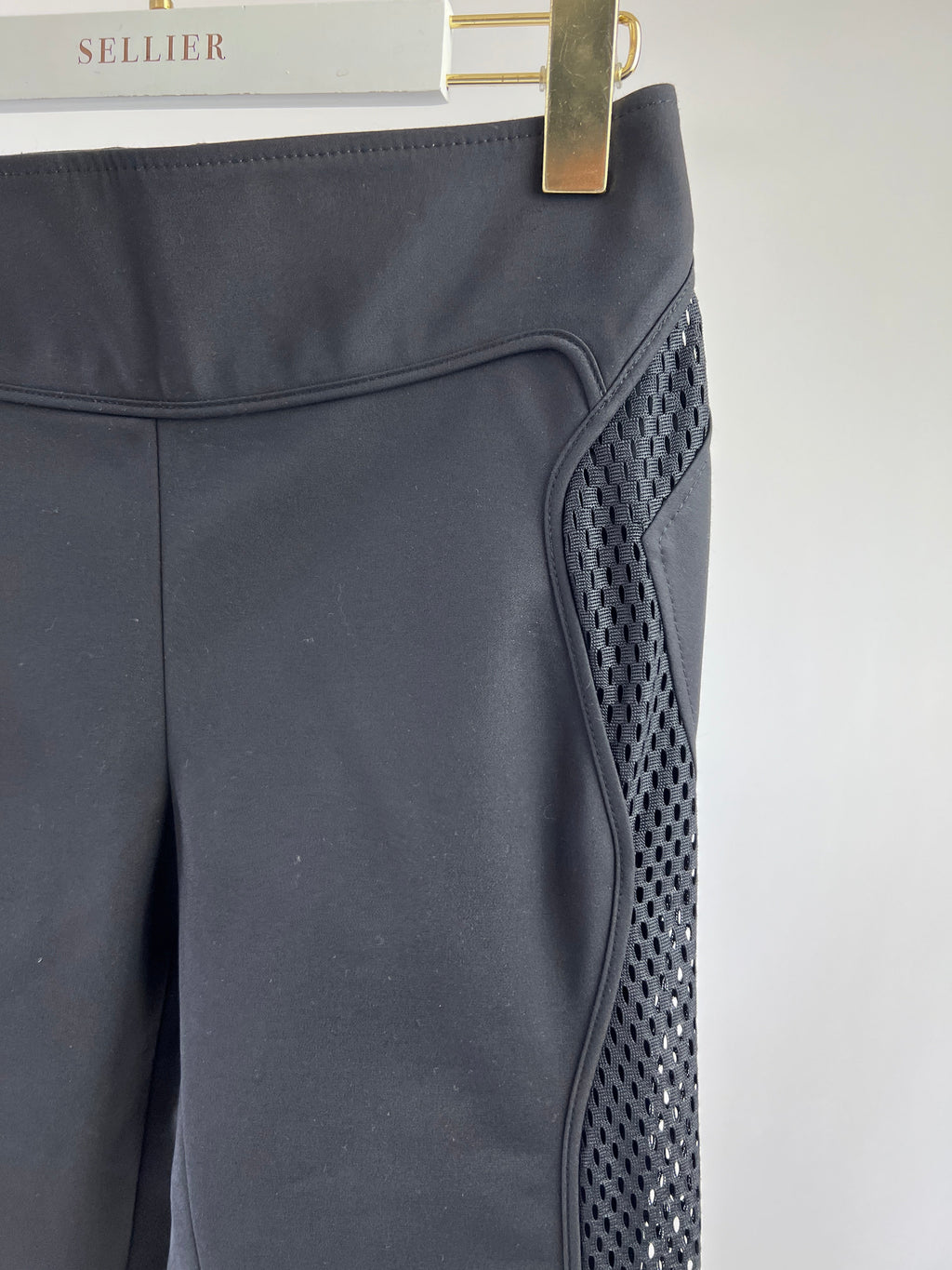 Gucci Black Leggings with Mesh & Ankle Zip Details Size IT 42 (UK 10)