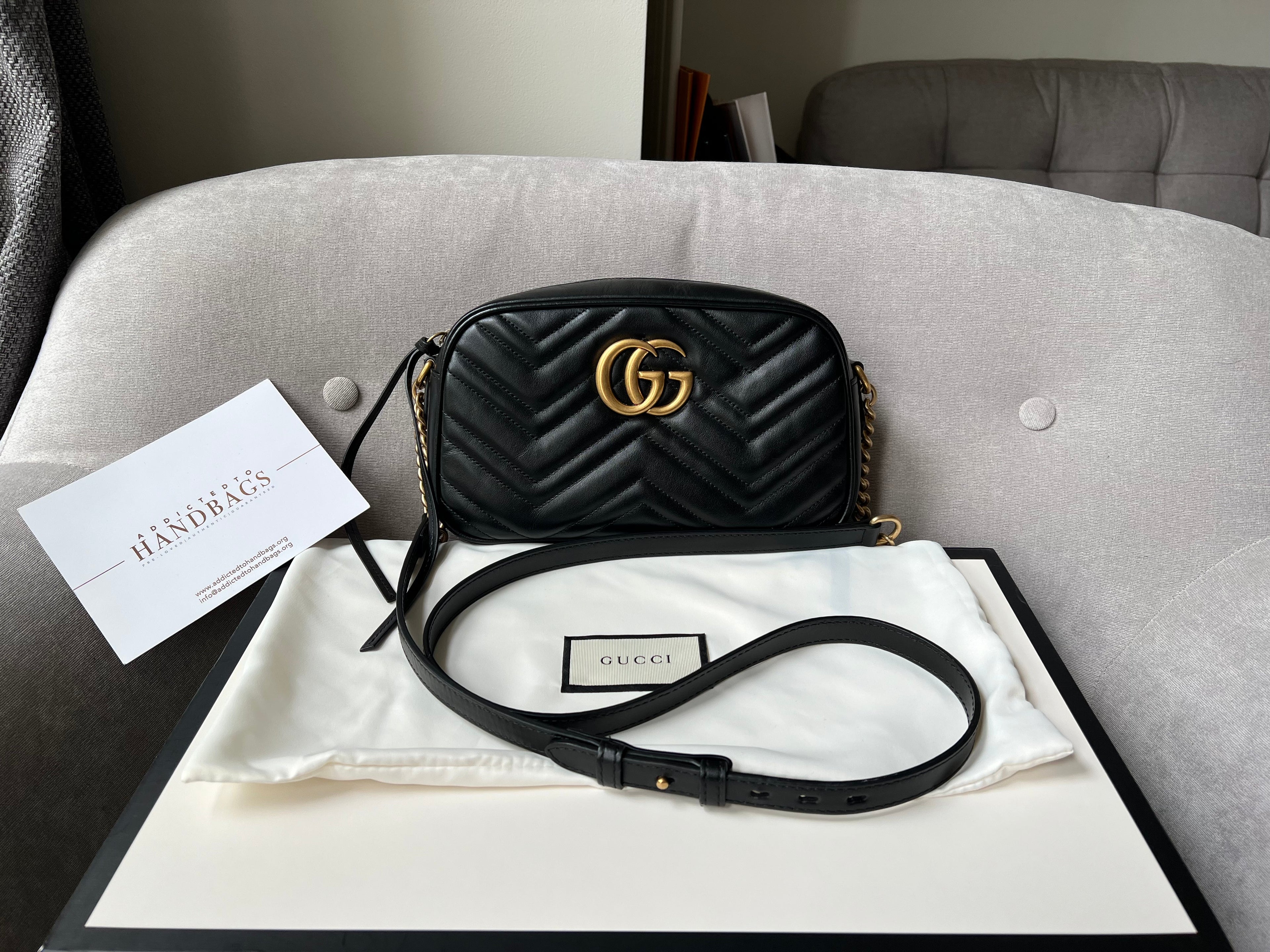 Gucci GG Black Marmont Small Shoulder Bag