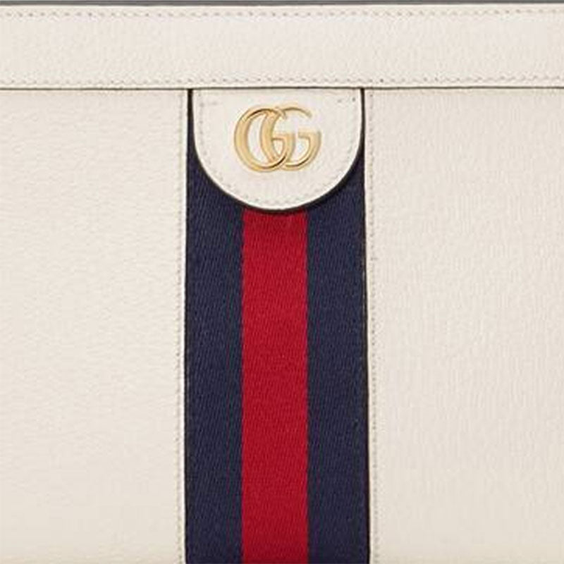 (WMNS) GUCCI Ophidia Gold Logo Stripe Webbing Leather Chain Shoulder Messenger Bag Small White Classic 503877-DJ2DG-8454