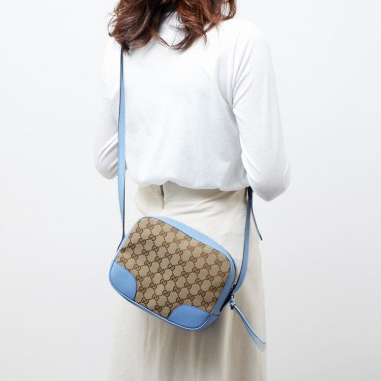(WMNS) GUCCI Logo Canvas Shoulder Messenger Bag / Sky Blue 449413-KY9LG-8611