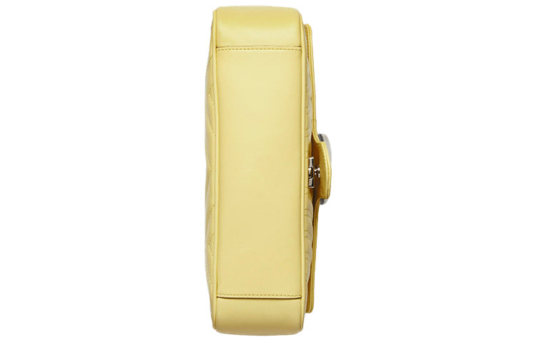 (WMNS) GUCCI GG Marmont Series LeatherChain bag SatchelSingle Shoulder Bag Small MacaroonYellow 443497-DTDIY-7412