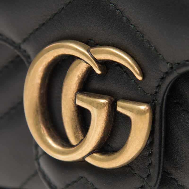 GUCCI GG Marmont Matelasse leather super mini bag 'Black' 476433-DSVRT-1000