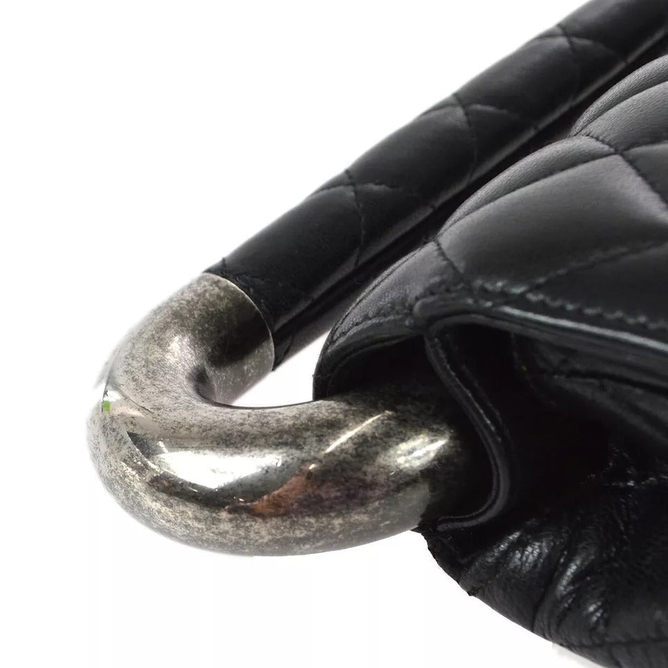 Chanel Black Lambskin Around the World Handbag