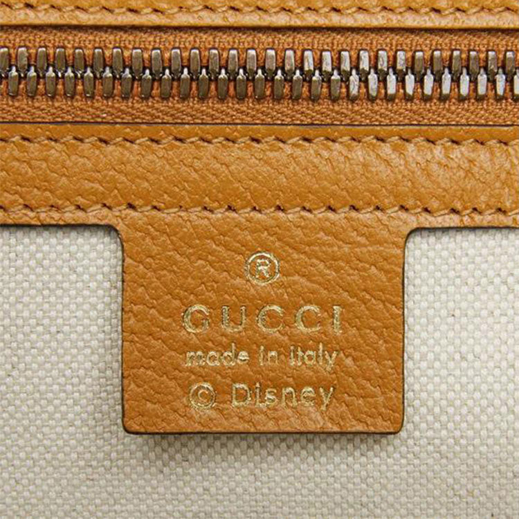 GUCCI x Disney Crossover Mickey Mouse Printing Logo Leather Logo Canvas Schoolbag Backpack Small Unisex Ebony / Brown 552884-HWUDM-8603