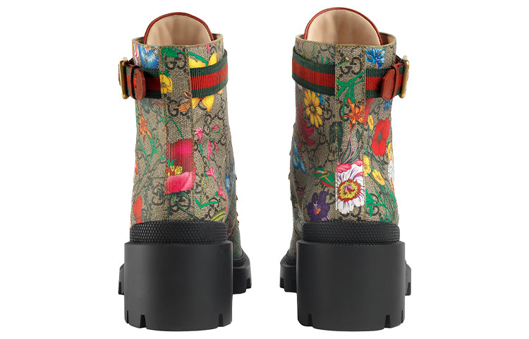 (WMNS) GUCCI Double g Ankle Boots Flowers Embroidered 602184-HT510-8494