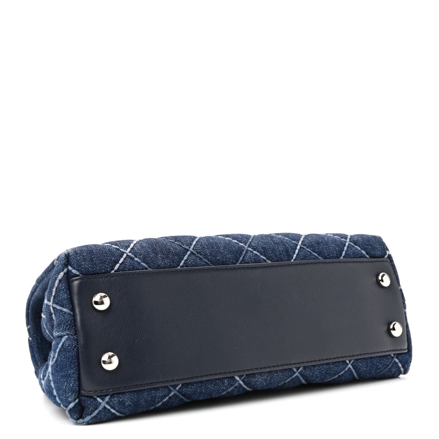 Chanel Denim Quilted Mini Coco Handle Flap Blue