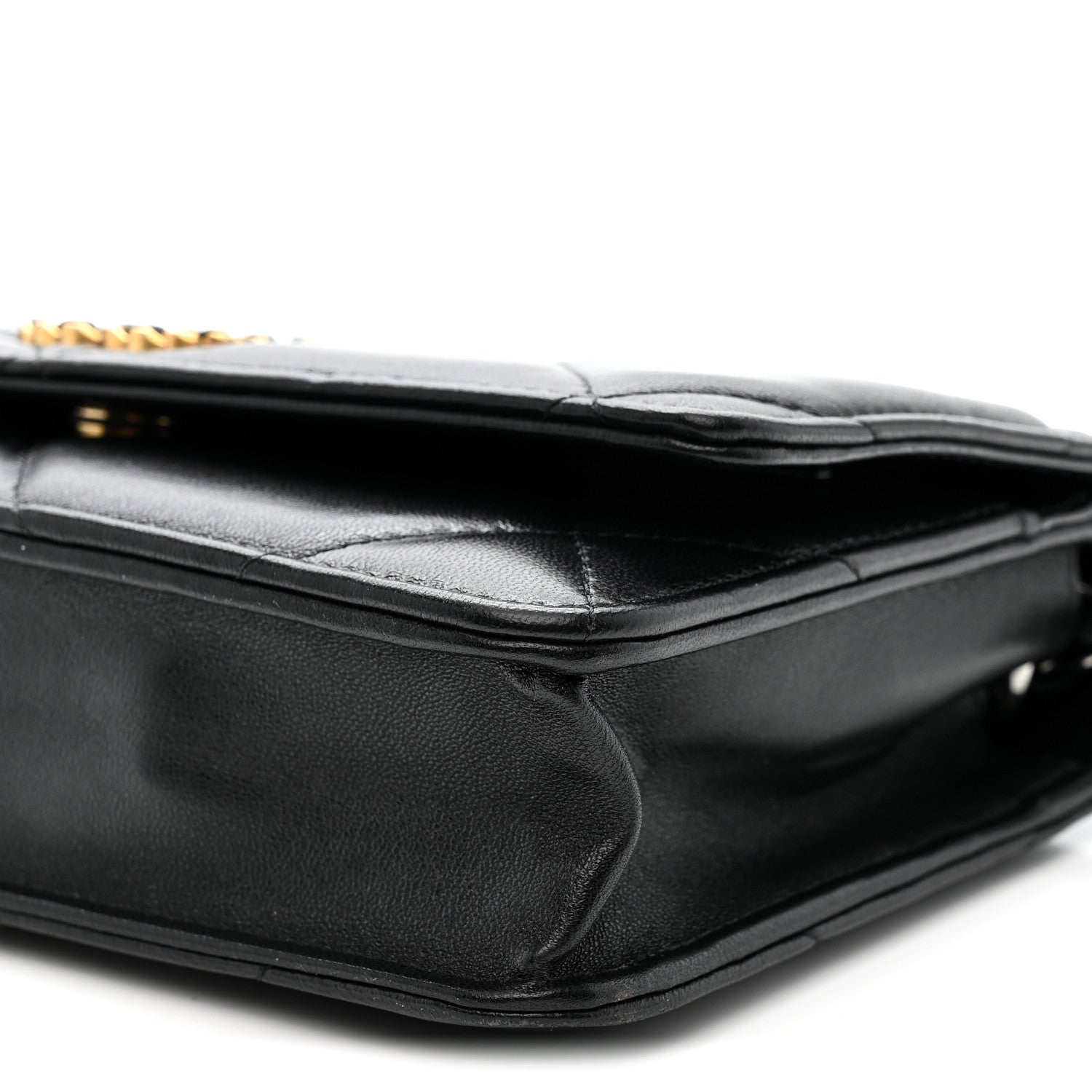 Chanel Lambskin Quilted Chanel 19 Wallet On Chain WOC Black