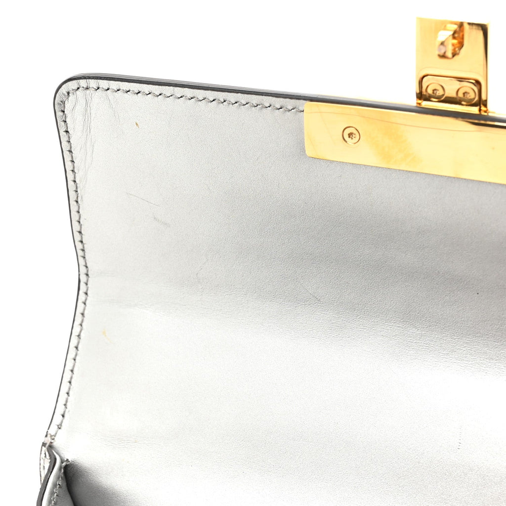 Gucci Galassia Small Padlock Shoulder Bag Argento