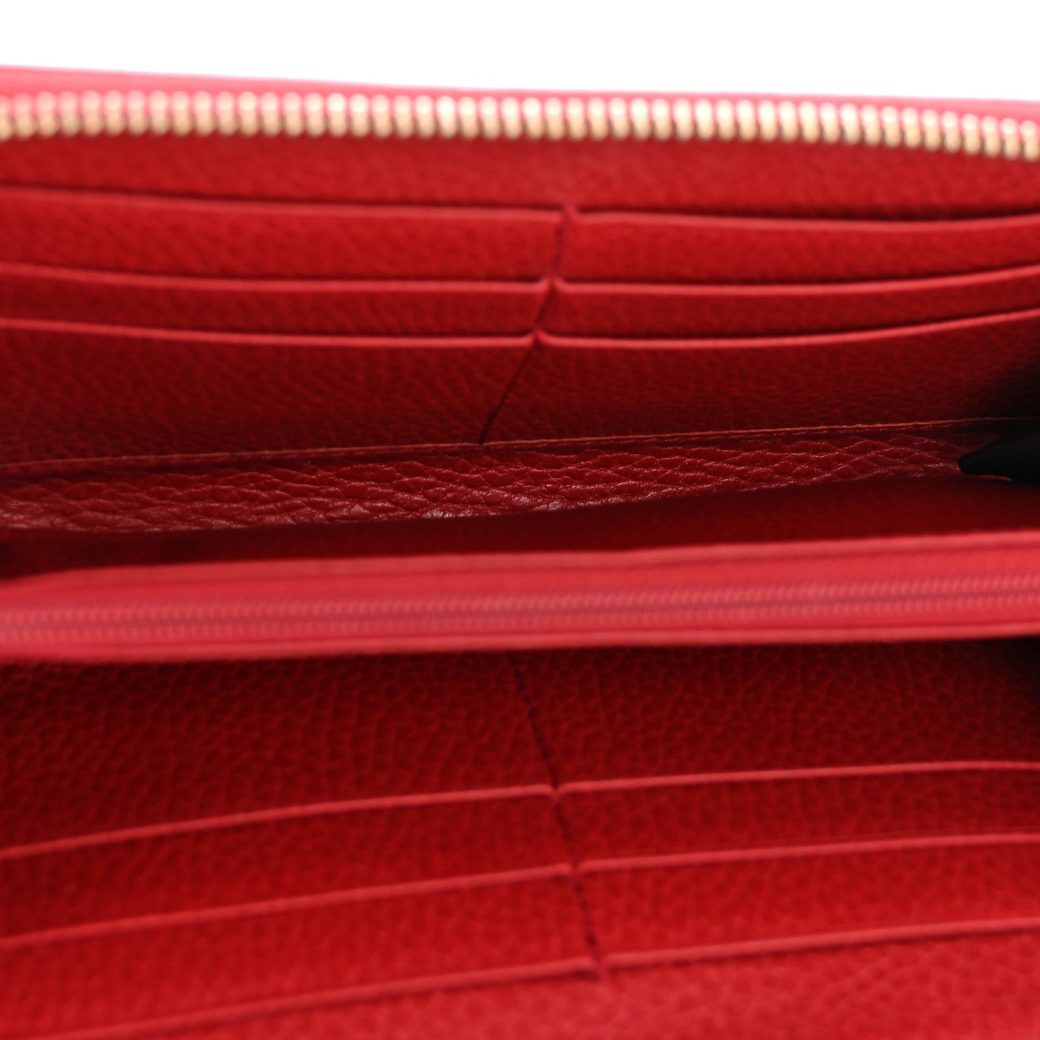 Gucci Dollar Calfskin GG Zip Around Wallet Red