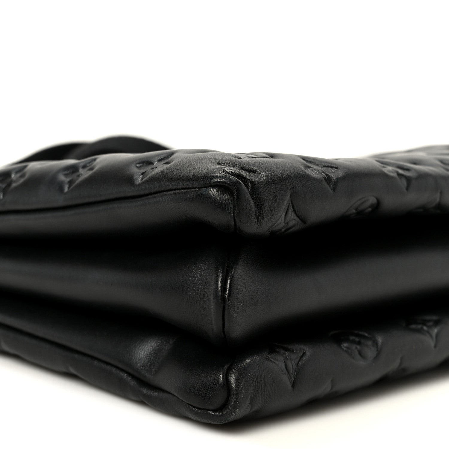 Louis Vuitton Lambskin Embossed Monogram Coussin MM Black