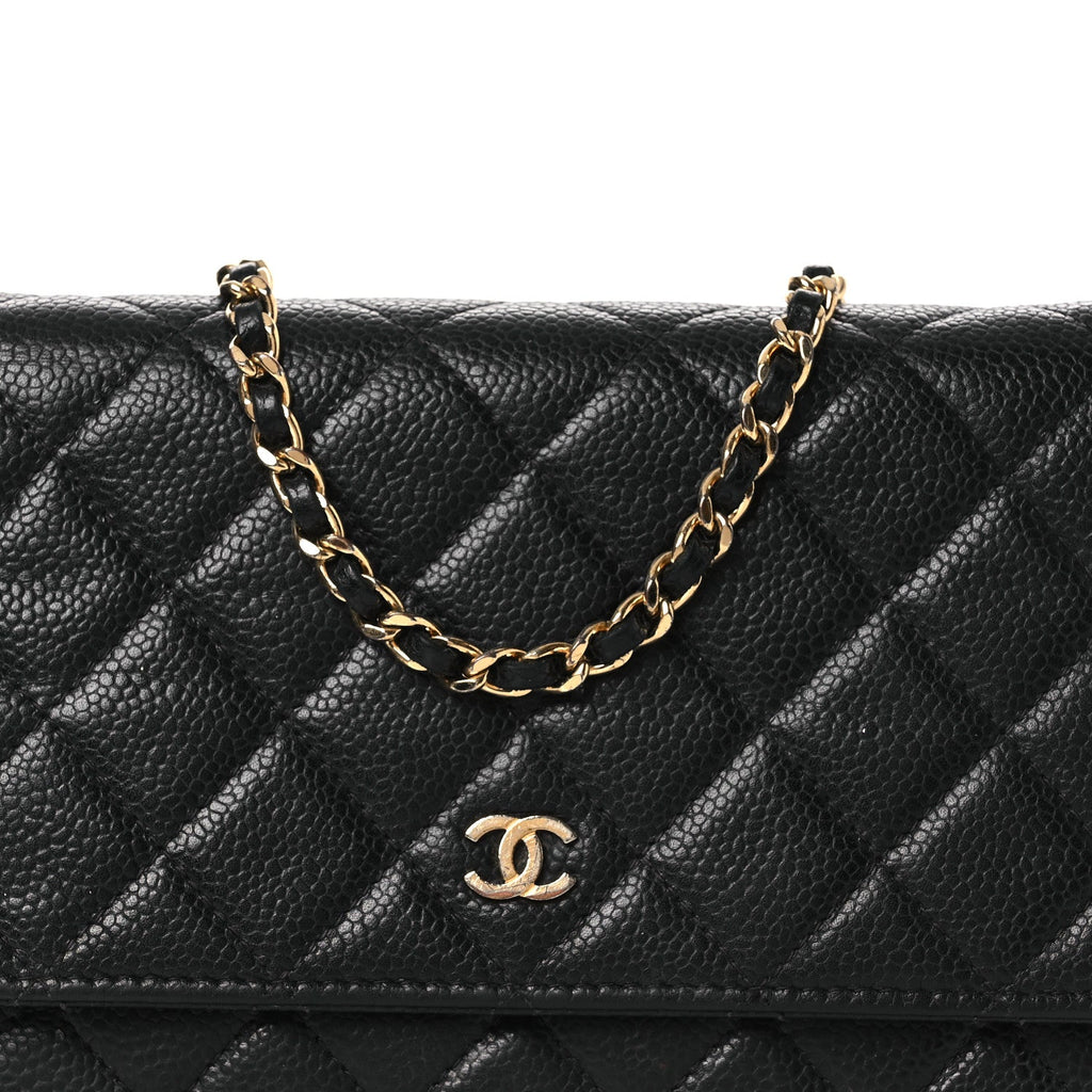 Chanel Caviar Quilted Wallet on Chain WOC Black