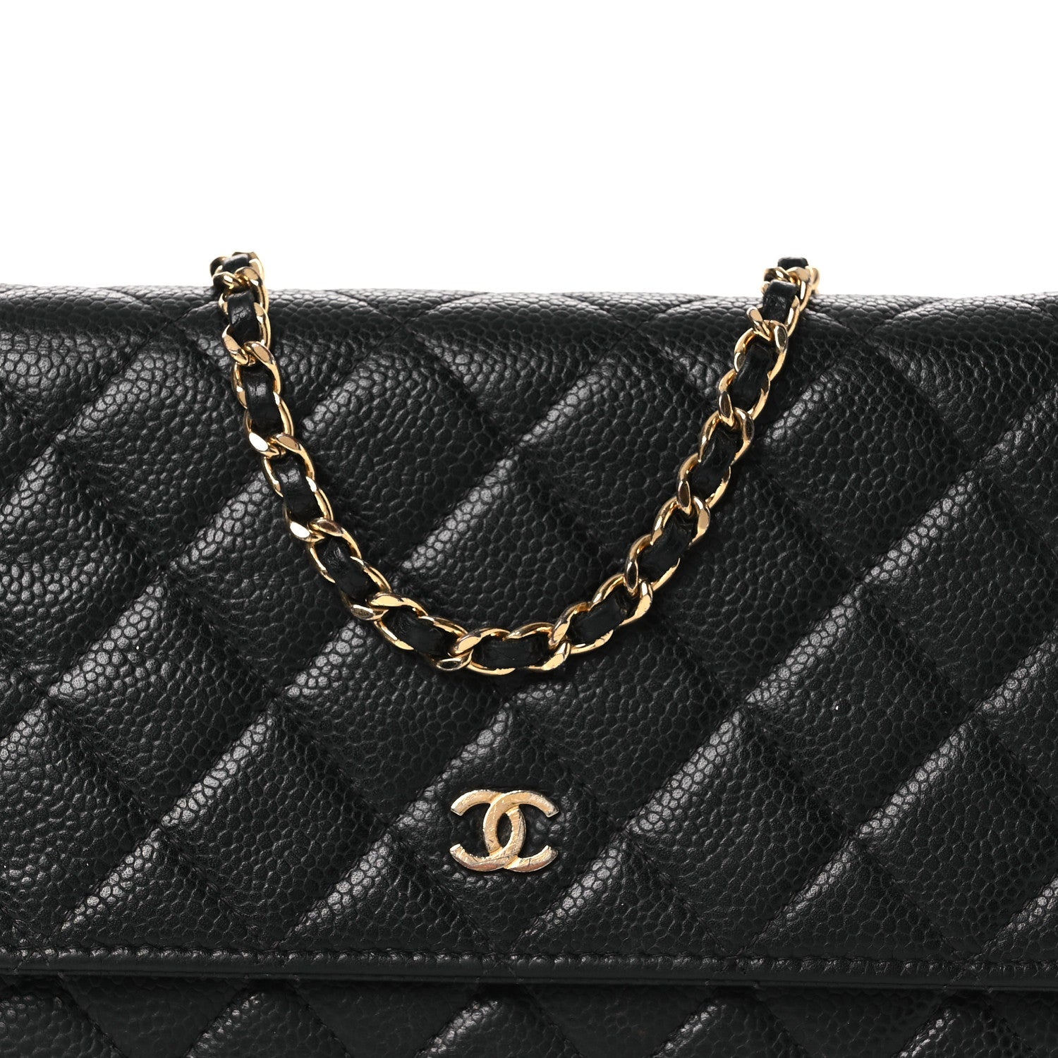 Chanel Caviar Quilted Wallet on Chain WOC Black