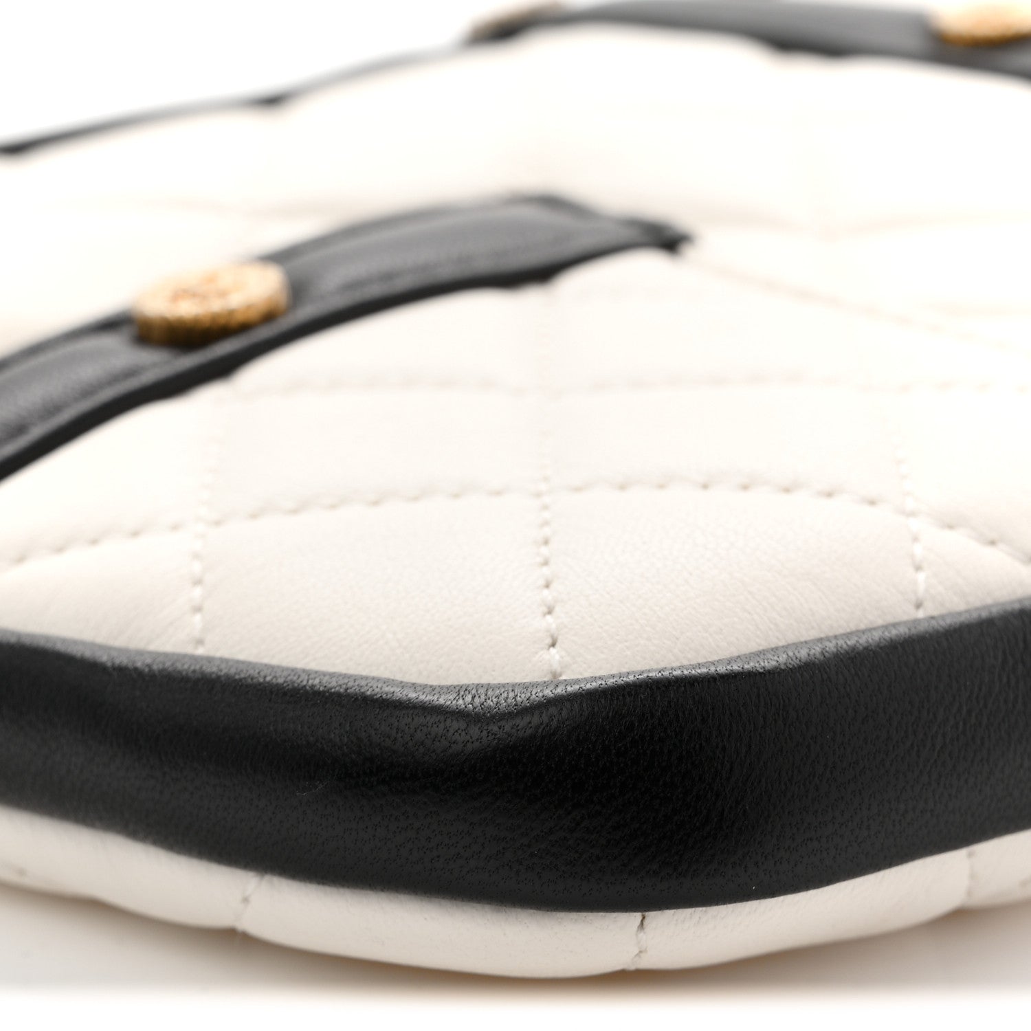 Chanel Lambskin Quilted Medium Girl Shoulder Bag White Black