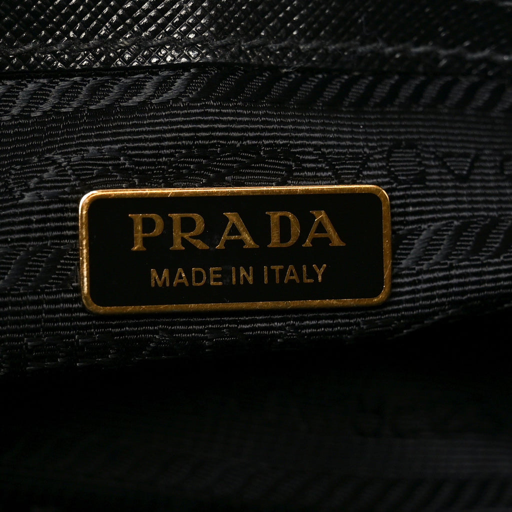 Prada Saffiano Lux Micro Galleria Shoulder Bag Black