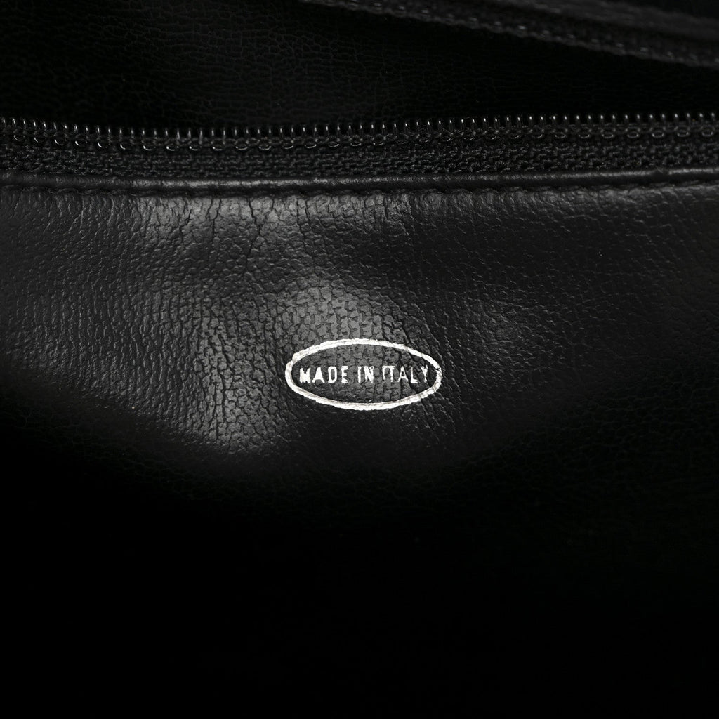Chanel Lambskin Stitched Briefcase Bag Black
