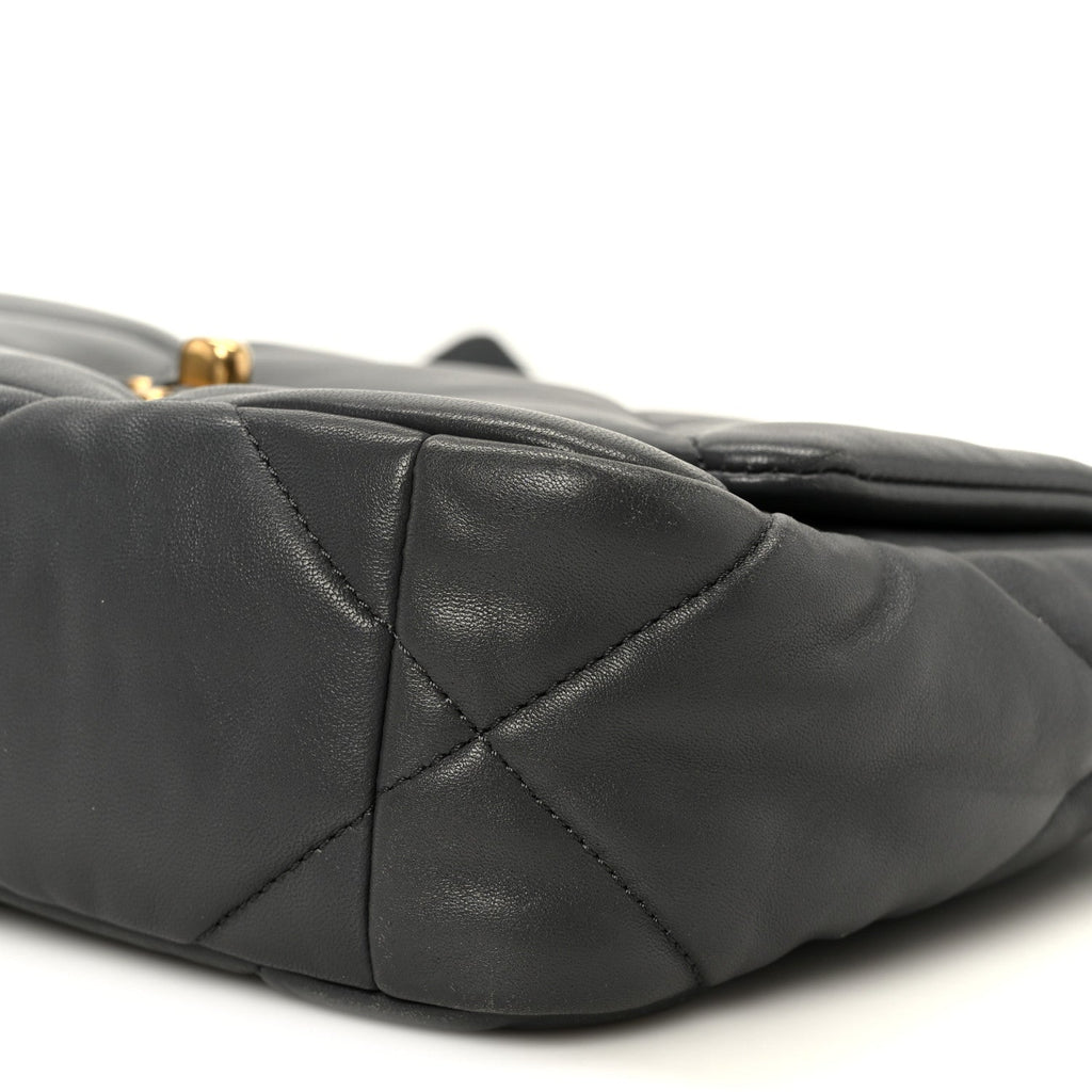 Chanel Lambskin Quilted Medium Chanel 19 Flap Dark Grey