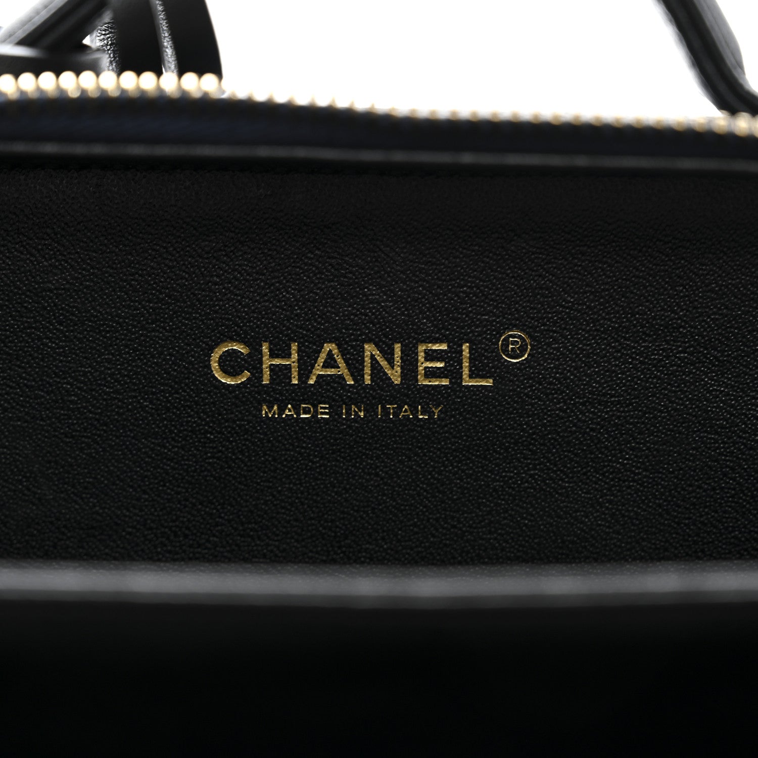 Chanel Caviar Quilted Small CC Filigree Vanity Case Navy Black