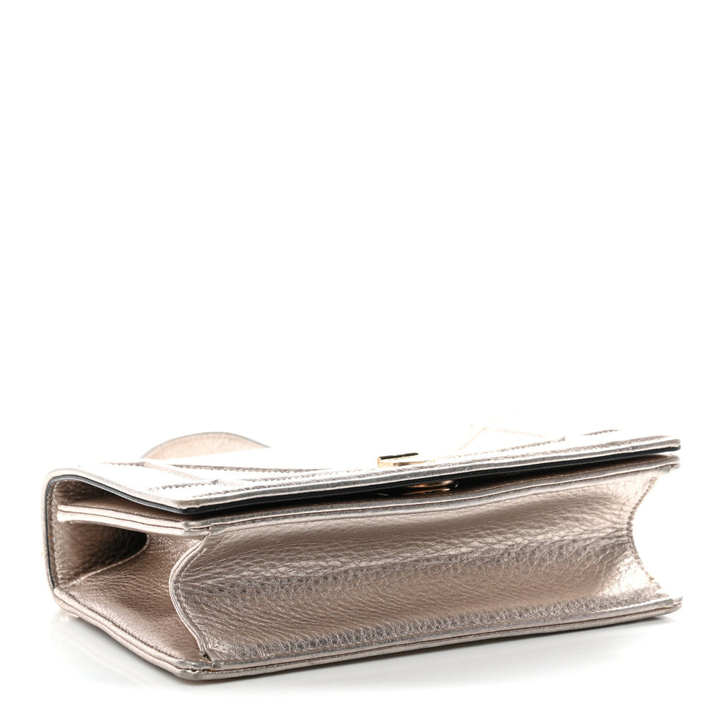 Christian Dior Metallic Grained Calfskin Small Diorama Flap Bag Copper