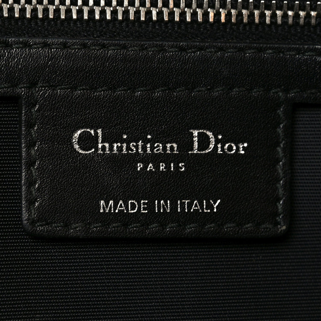 Christian Dior Coated Canvas Cannage Small Panarea Tote Black