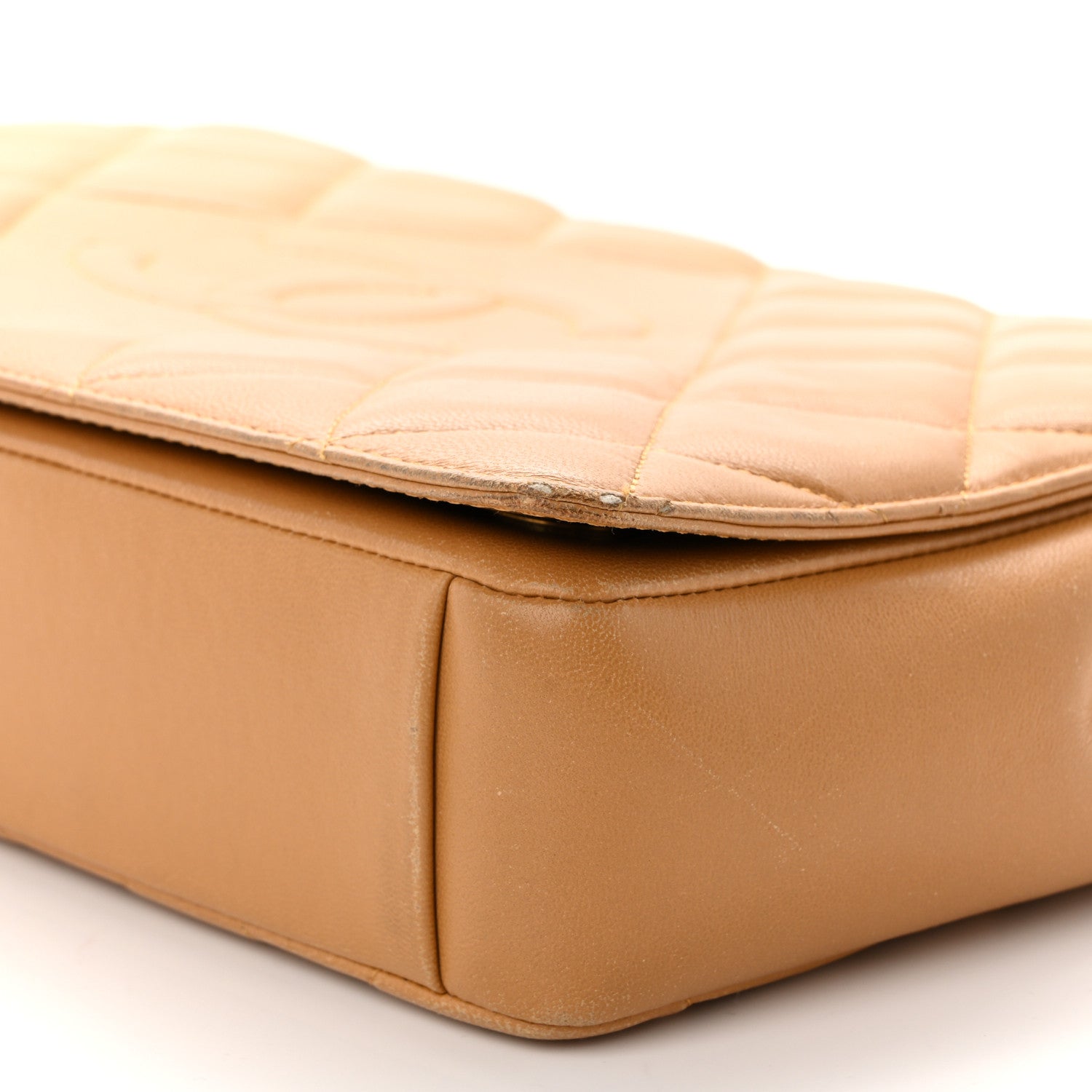 Chanel Lambskin Quilted Medium Diamond CC Flap Beige
