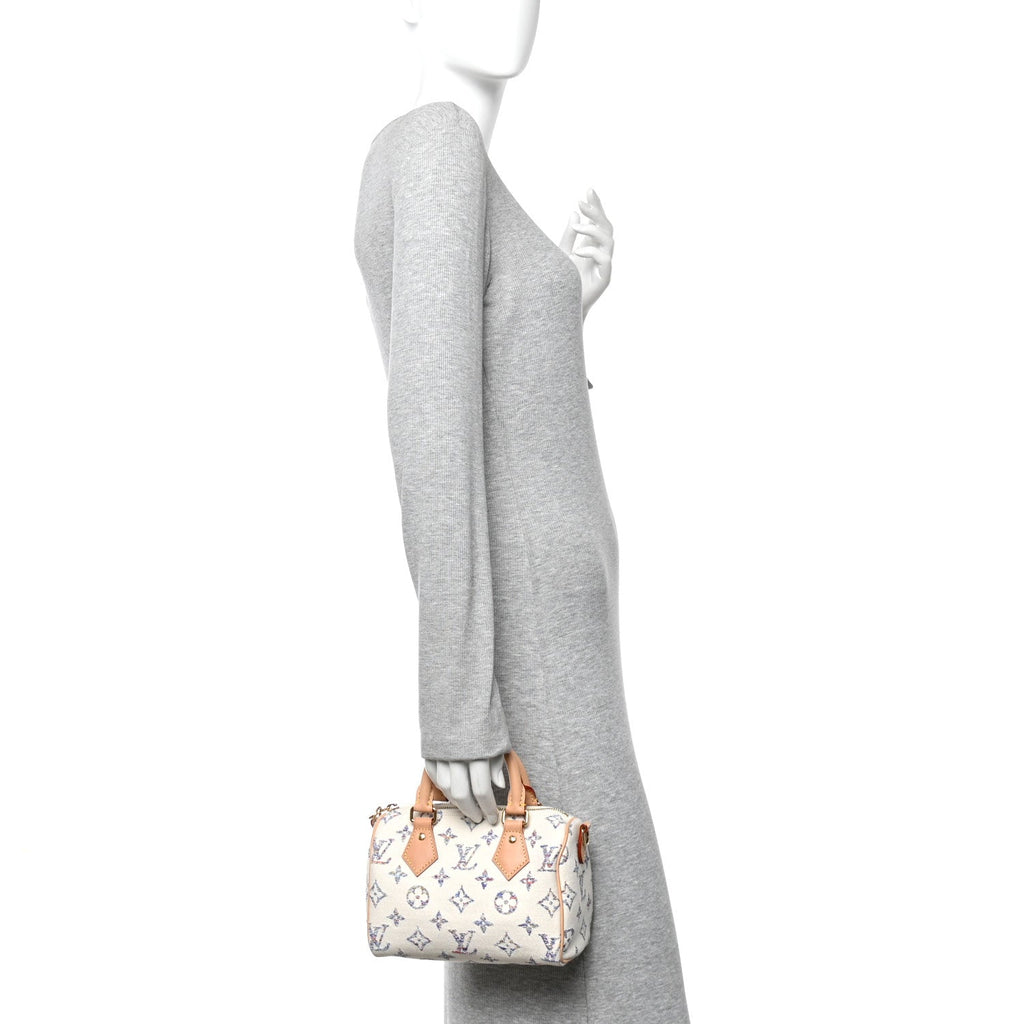 Louis Vuitton Monogram Jacquard Fabric Speedy Bandouliere 20 Multicolor Beige