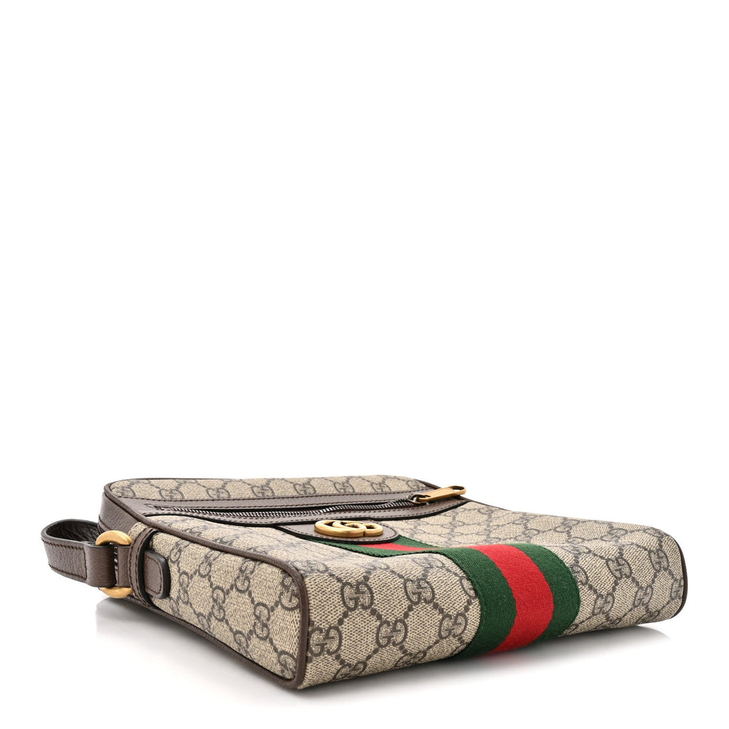 Gucci GG Supreme Monogram Web Small Ophidia Messenger Bag Brown
