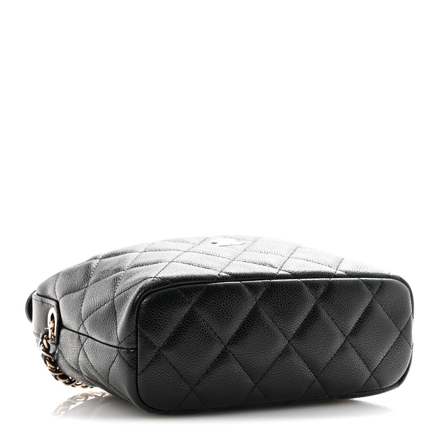 Chanel Caviar Quilted Hobo Clutch With Chain  Black