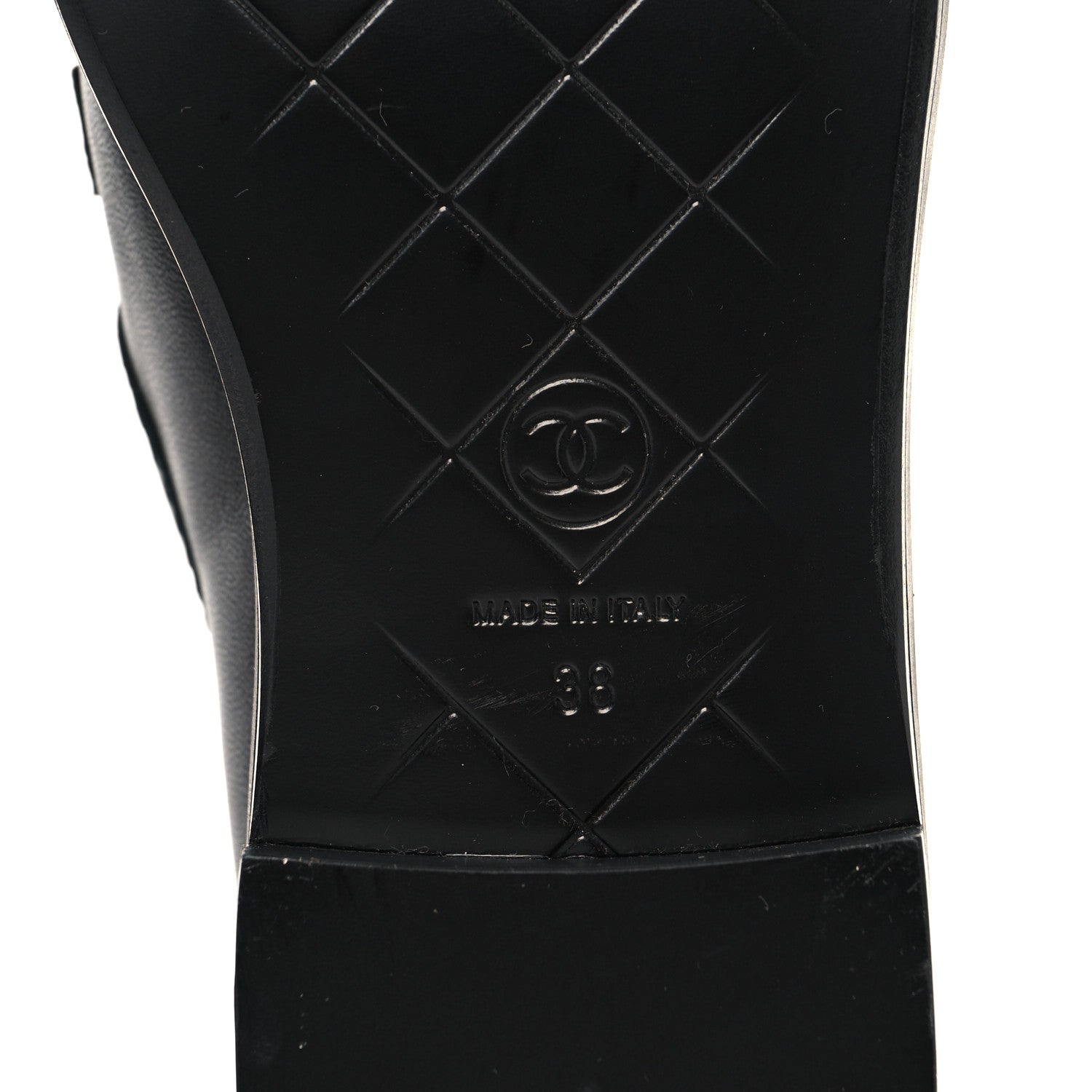 Lambskin Quilted CC Turnlock Loafers 38 Black